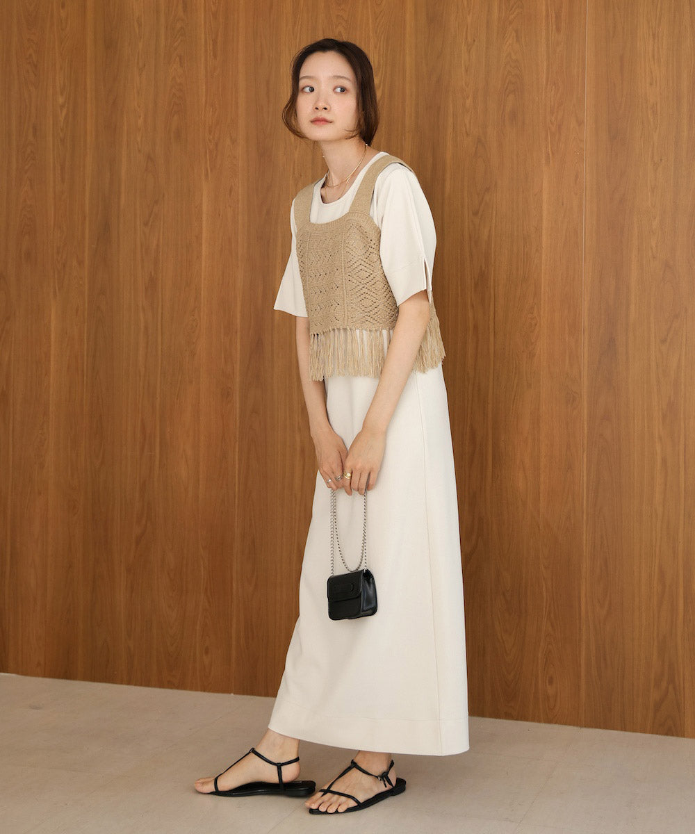 【S・Mサイズ展開あり】フリンジビスチェ+ワンピースセット