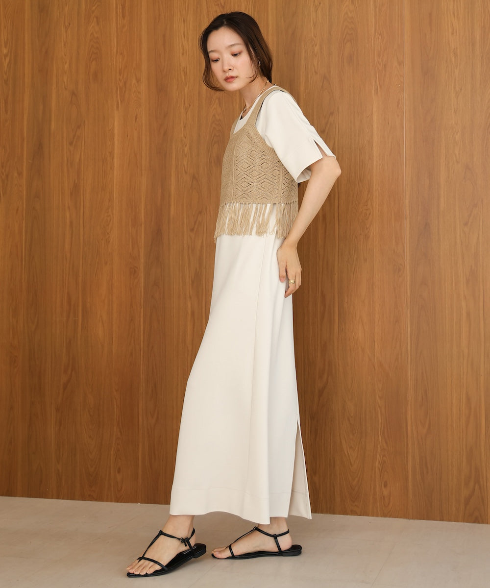 【S・Mサイズ展開あり】フリンジビスチェ+ワンピースセット