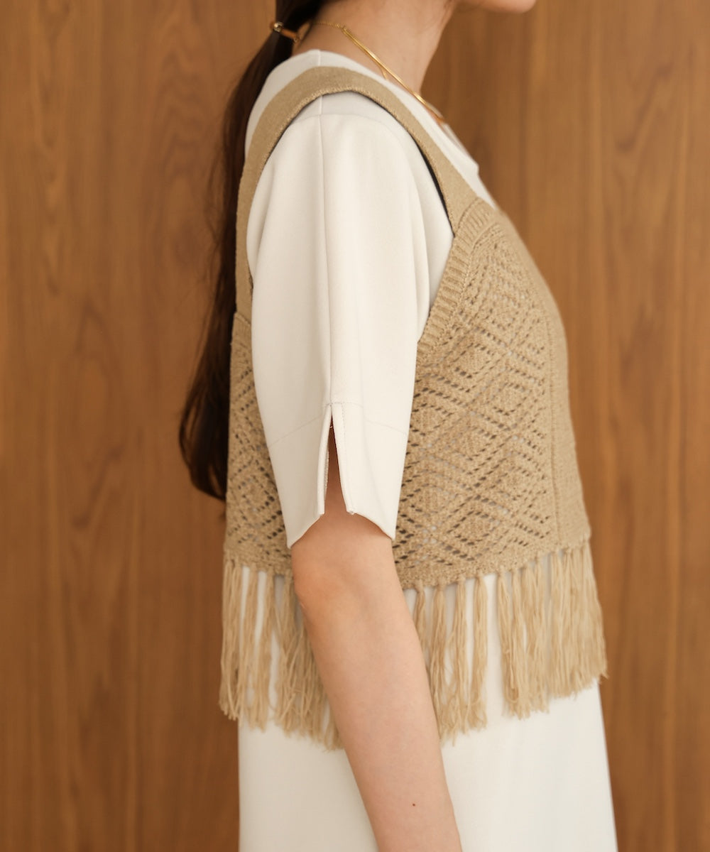 【S・Mサイズ展開あり】フリンジビスチェ+ワンピースセット