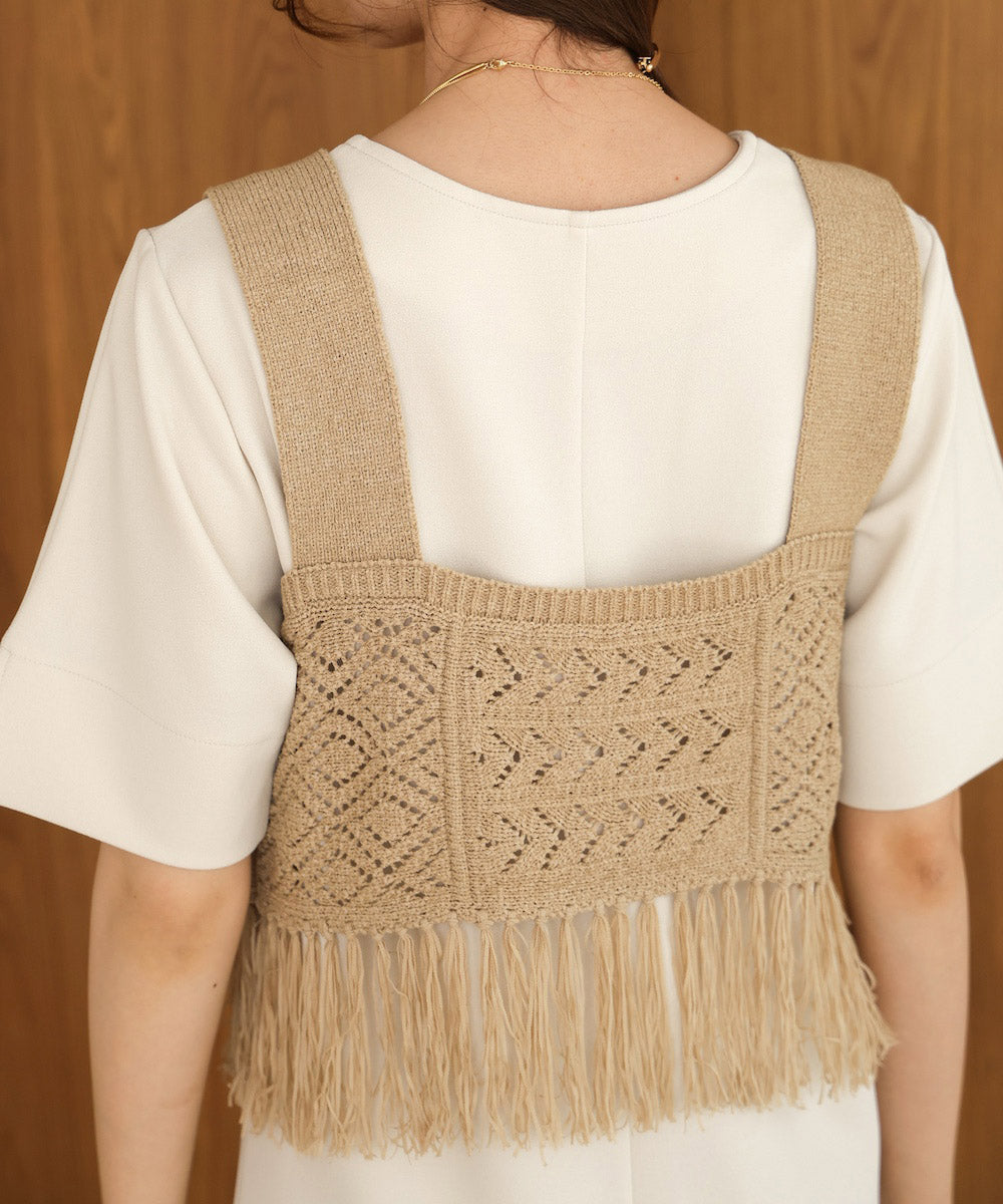 【S・Mサイズ展開あり】フリンジビスチェ+ワンピースセット