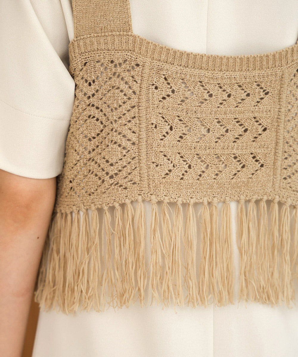 【S・Mサイズ展開あり】フリンジビスチェ+ワンピースセット