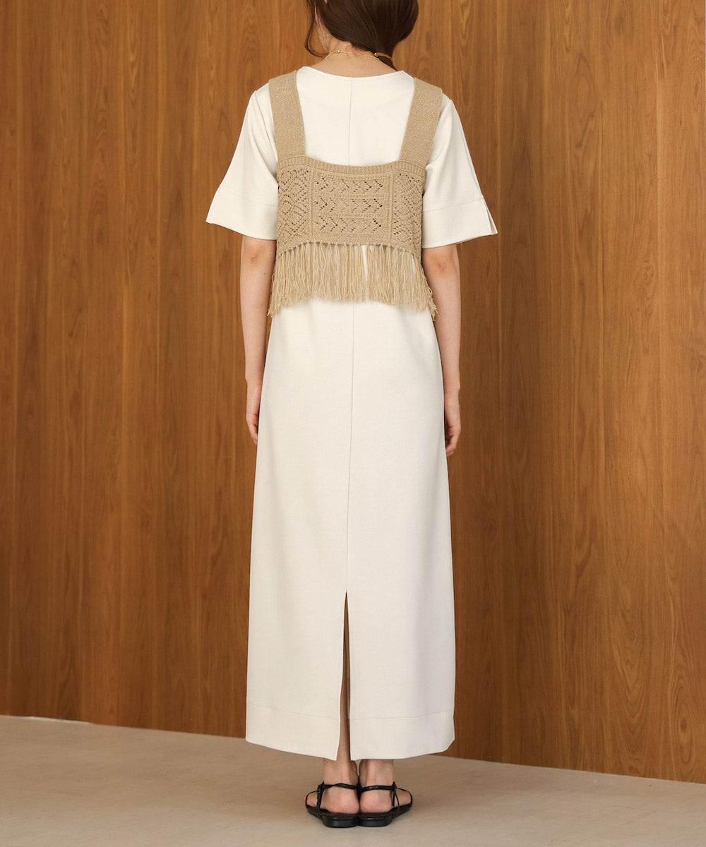 【S・Mサイズ展開あり】フリンジビスチェ+ワンピースセット