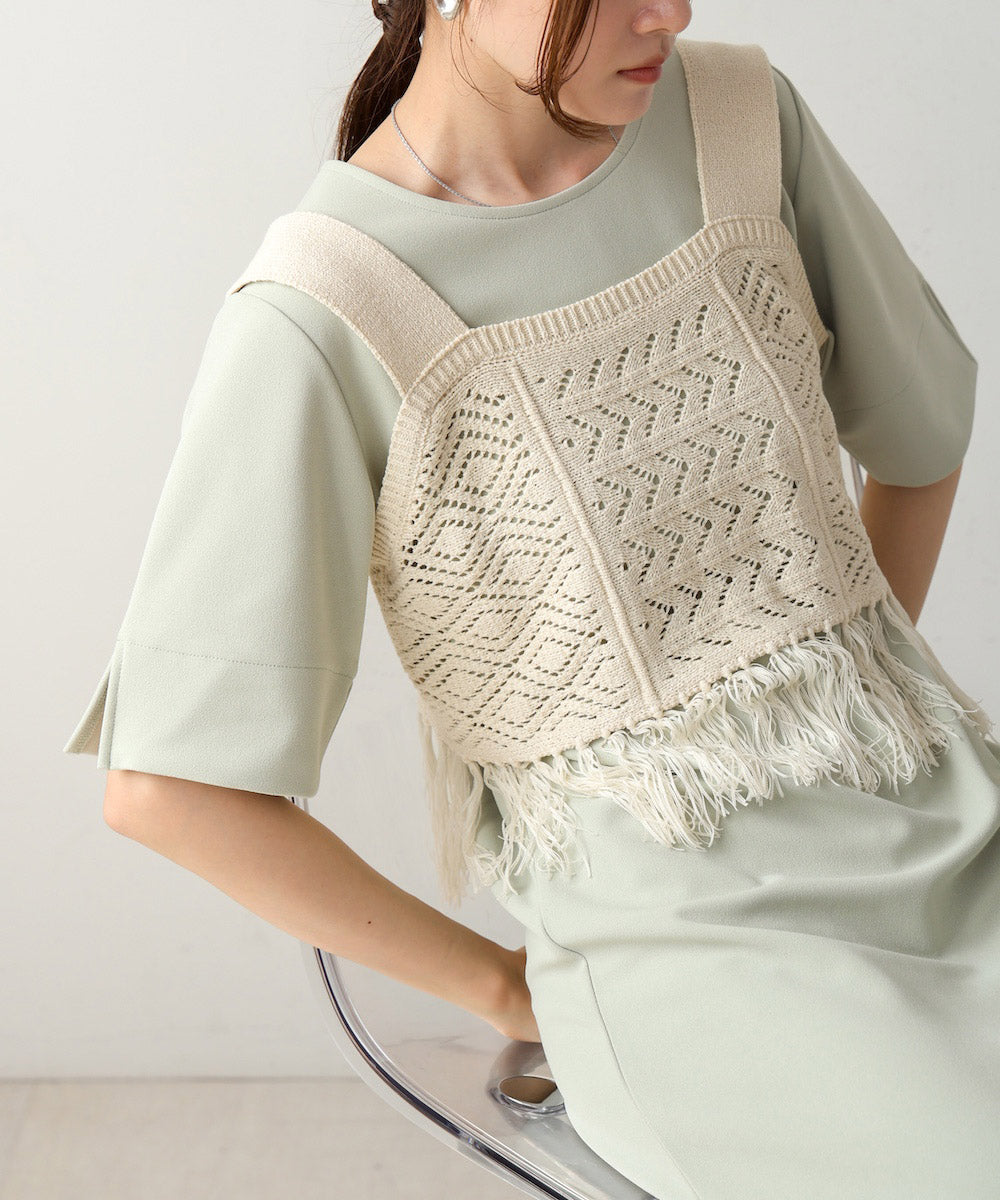 【S・Mサイズ展開あり】フリンジビスチェ+ワンピースセット