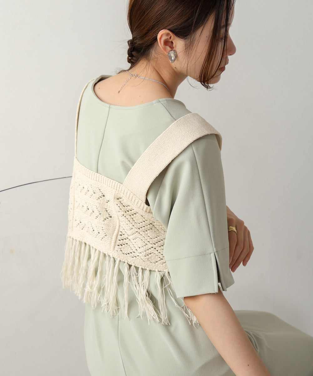 【S・Mサイズ展開あり】フリンジビスチェ+ワンピースセット