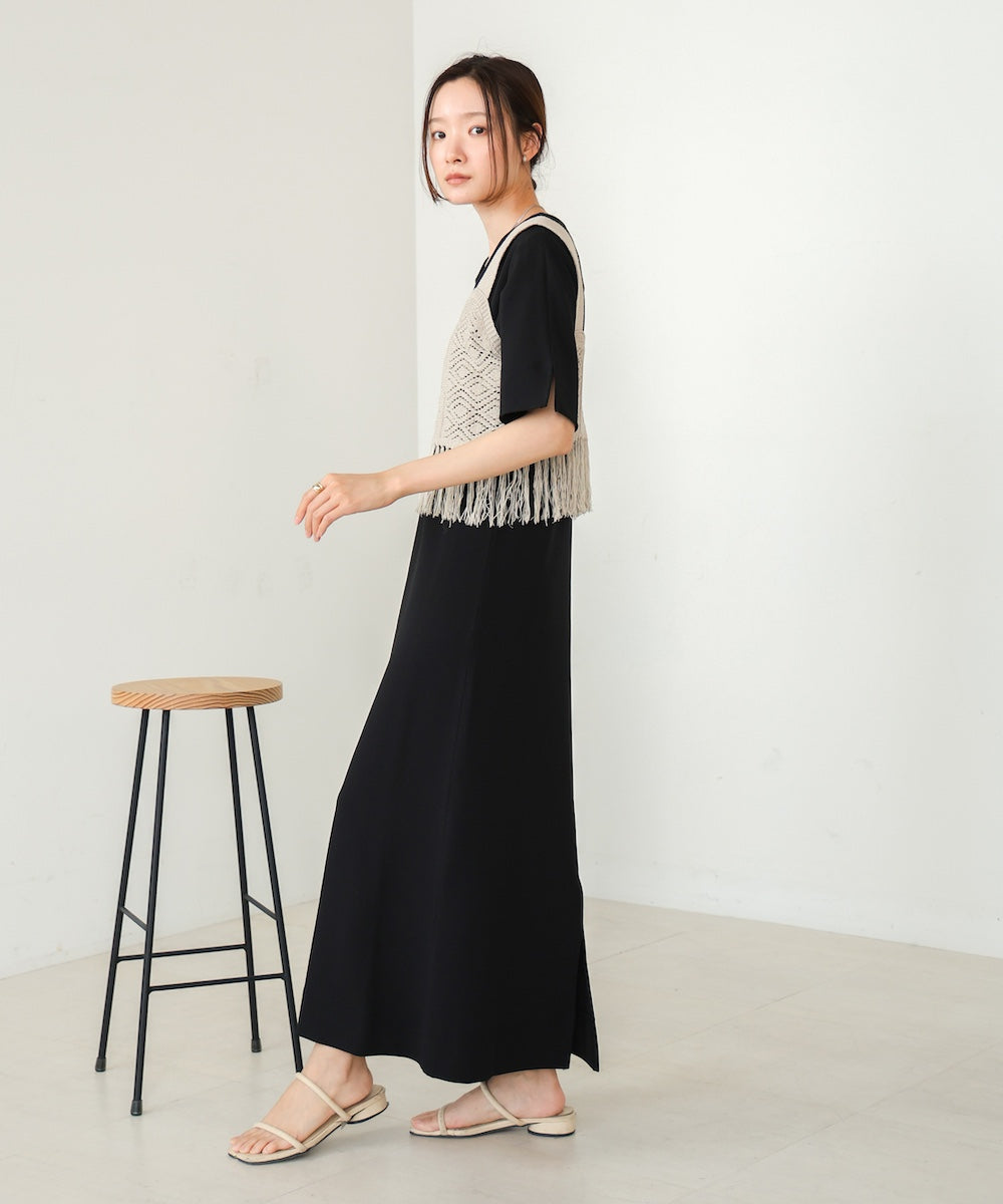 【S・Mサイズ展開あり】フリンジビスチェ+ワンピースセット