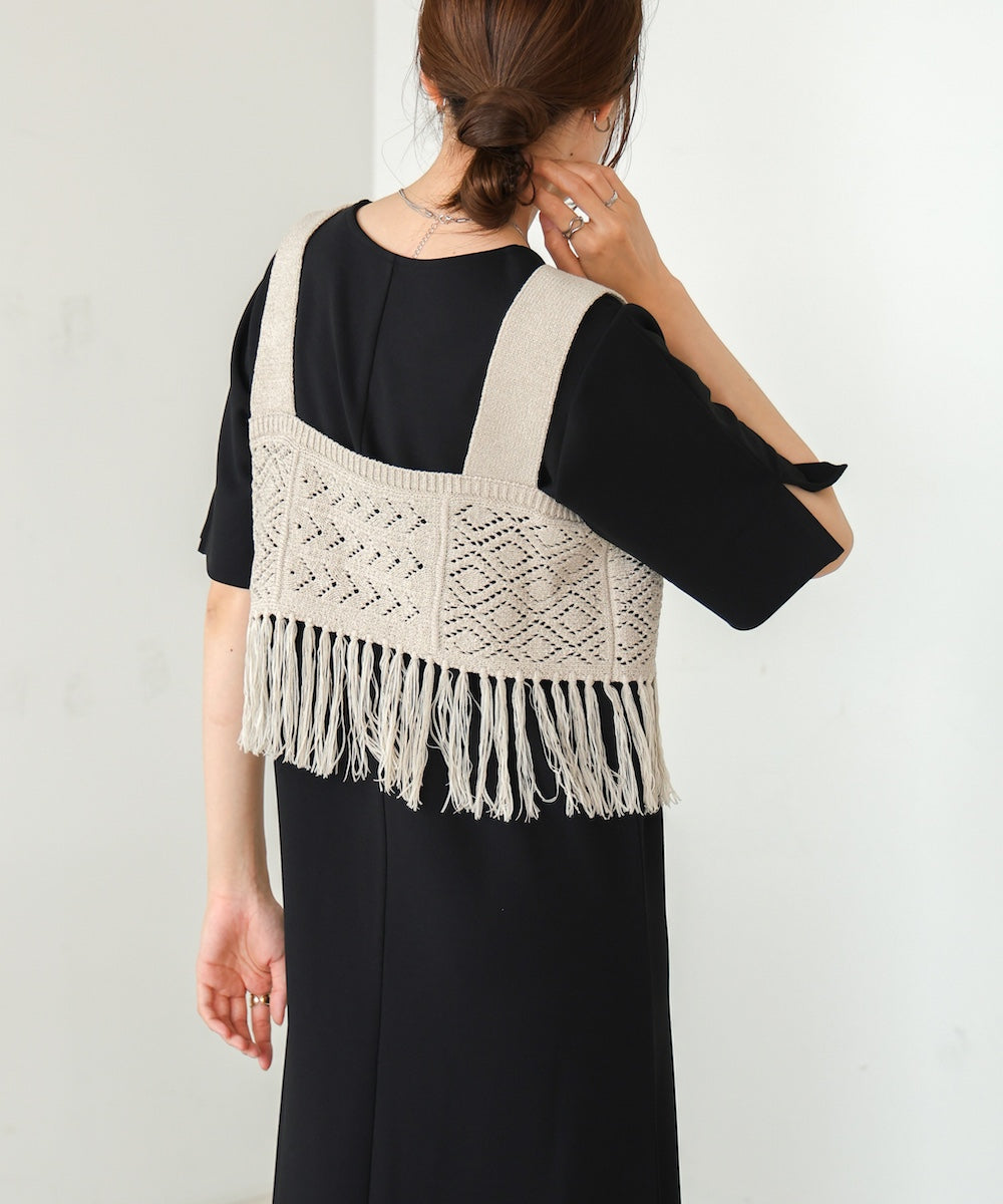 【S・Mサイズ展開あり】フリンジビスチェ+ワンピースセット