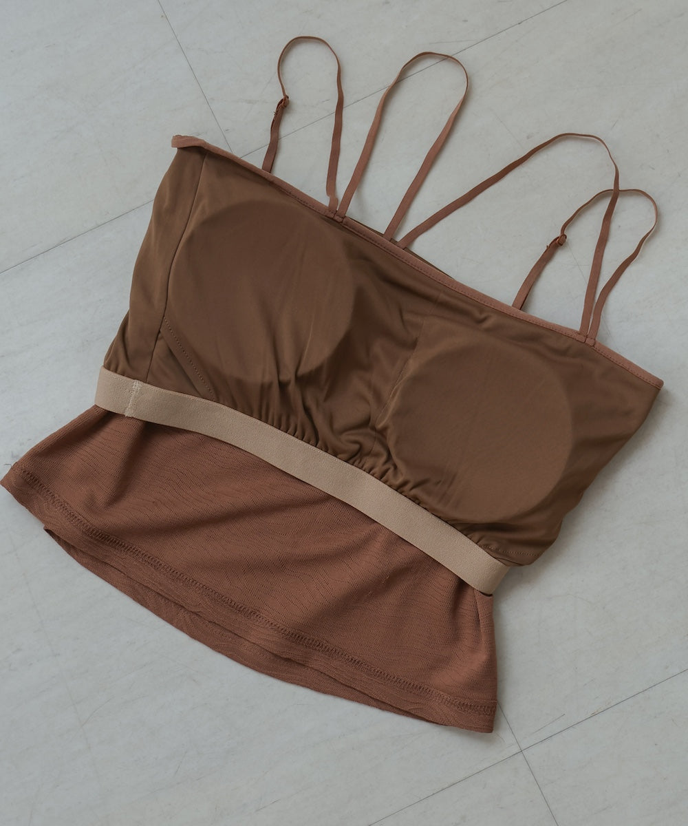 short length jacquard camisole with cup
