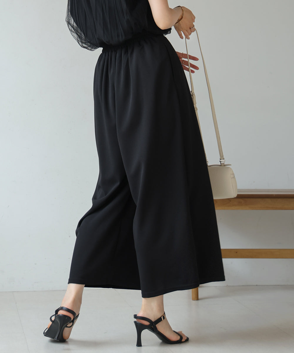 仮撚りタックストレートパンツ