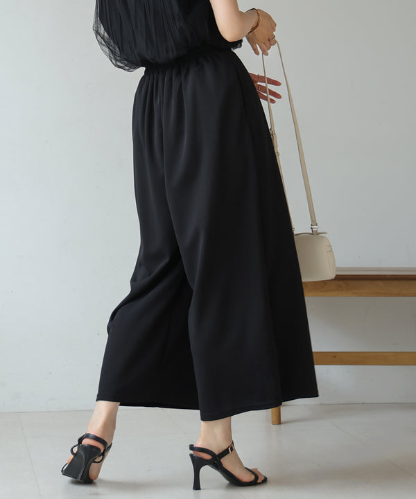 仮撚りタックストレートパンツ