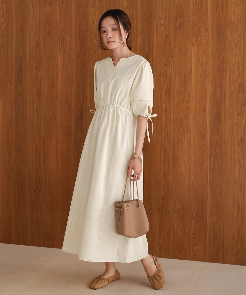 【S・Mサイズ展開】前後2WAYランタンスリーブワンピース