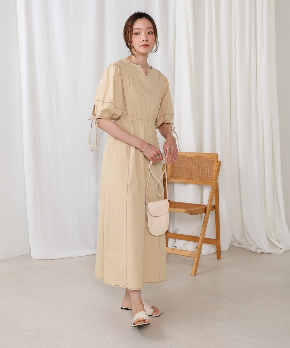 【S・Mサイズ展開】前後2WAYランタンスリーブワンピース