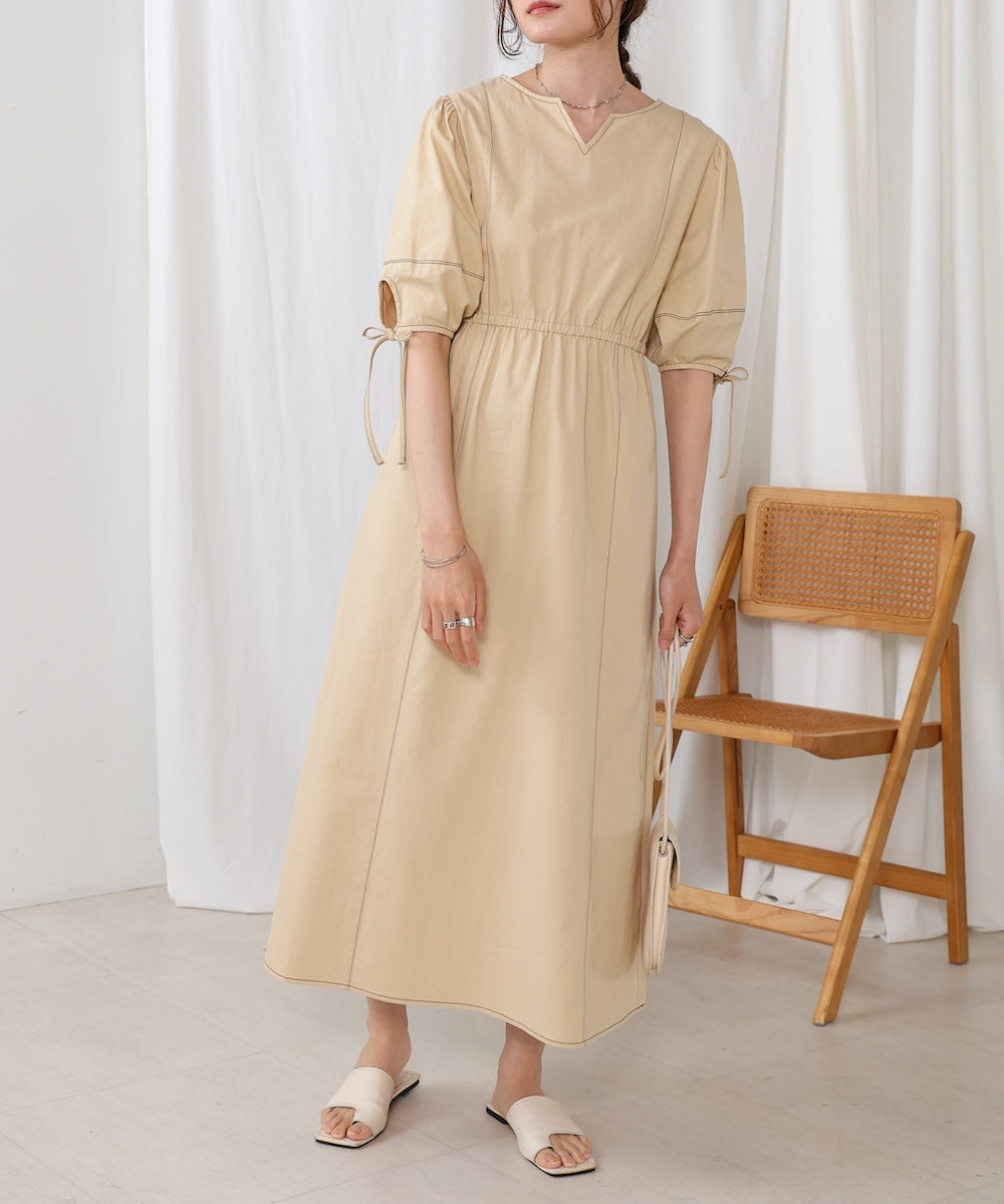 【S・Mサイズ展開】前後2WAYランタンスリーブワンピース