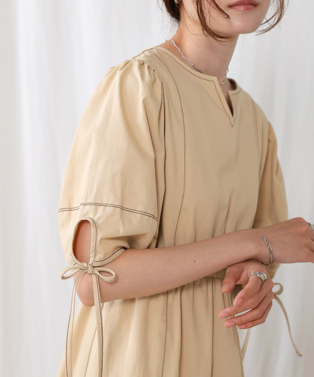 【S・Mサイズ展開】前後2WAYランタンスリーブワンピース