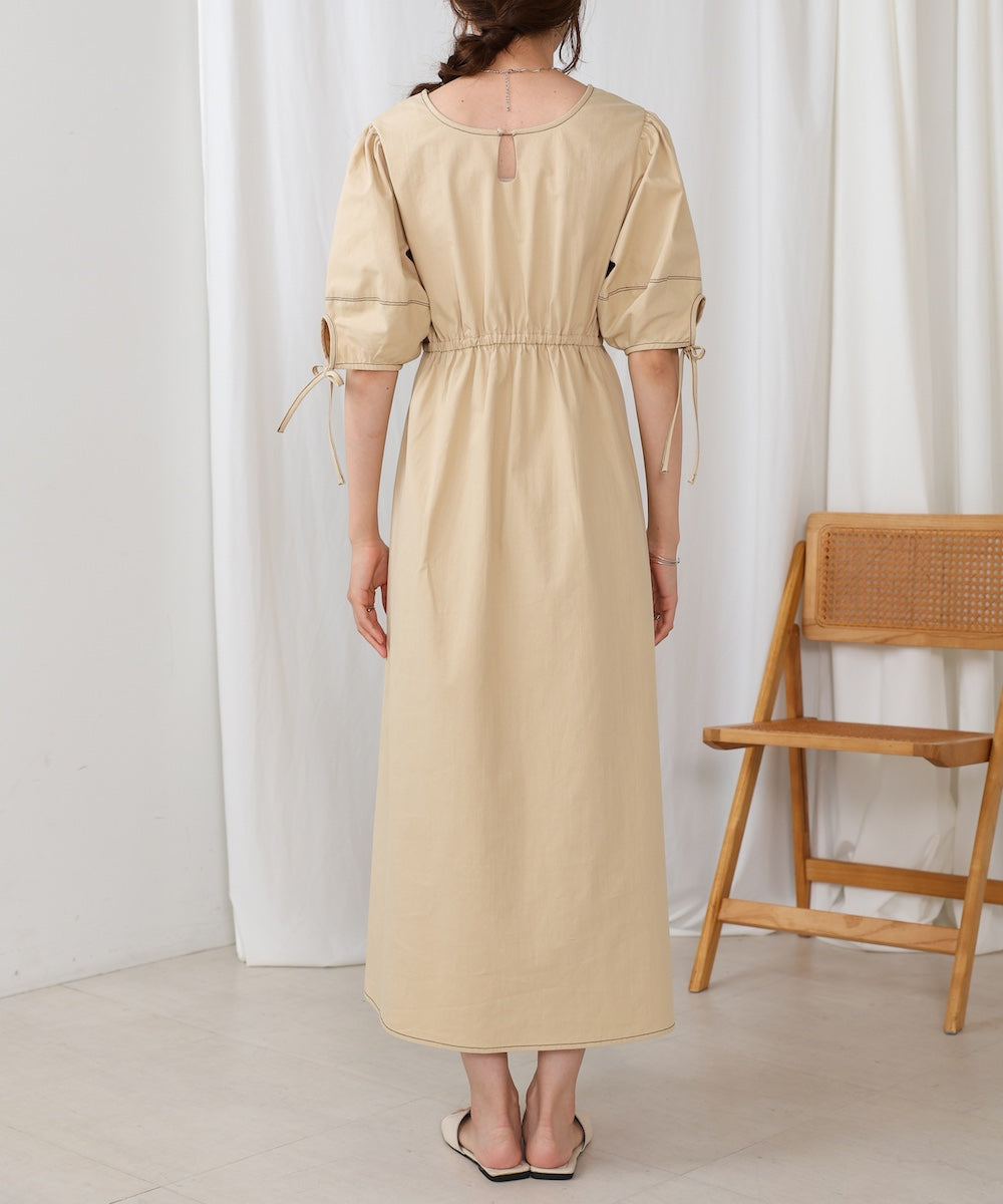 【S・Mサイズ展開】前後2WAYランタンスリーブワンピース