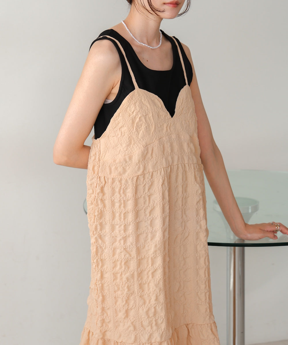 【S・Mサイズ展開あり】ポコポコティアードキャミワンピース