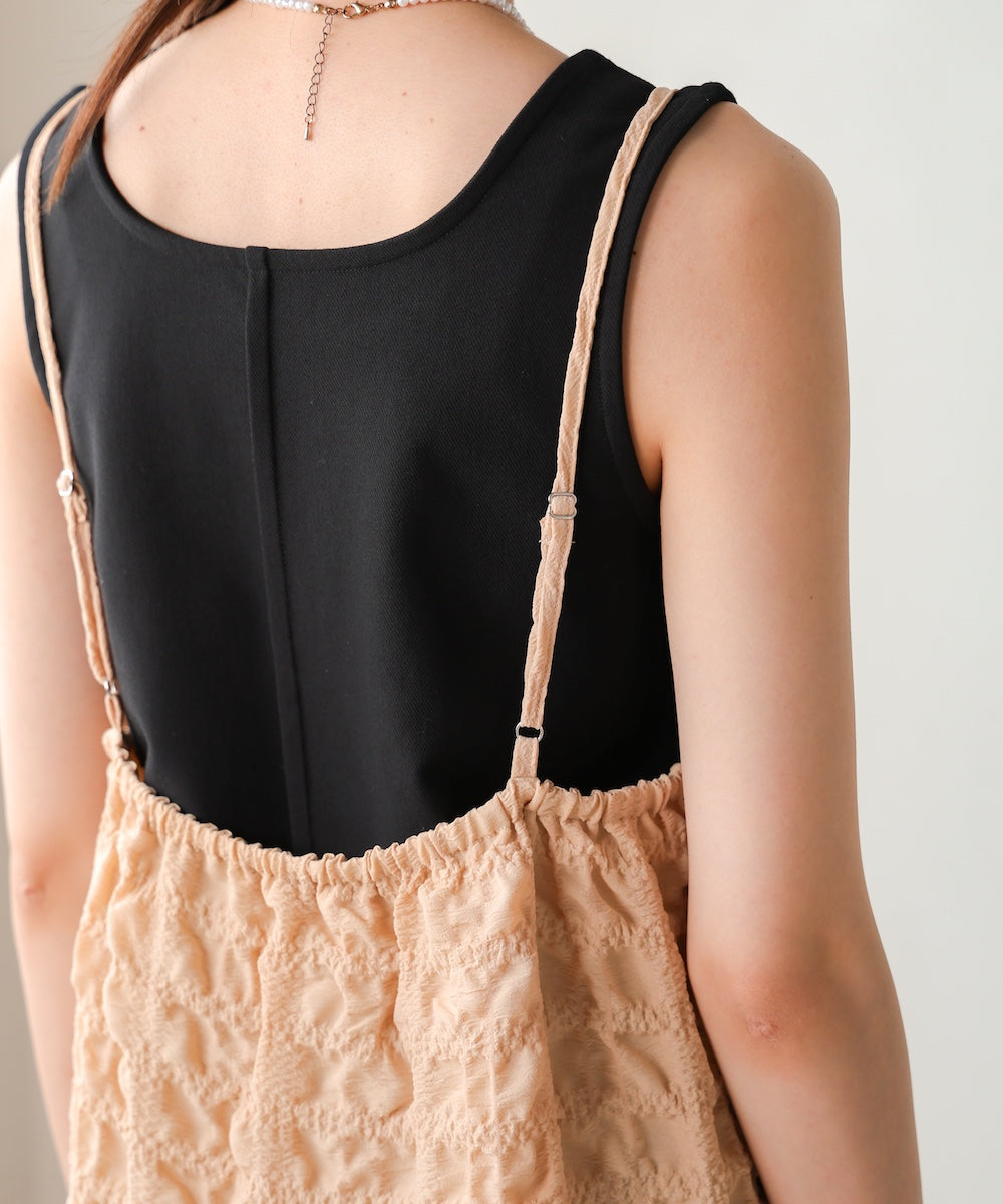 【S・Mサイズ展開あり】ポコポコティアードキャミワンピース