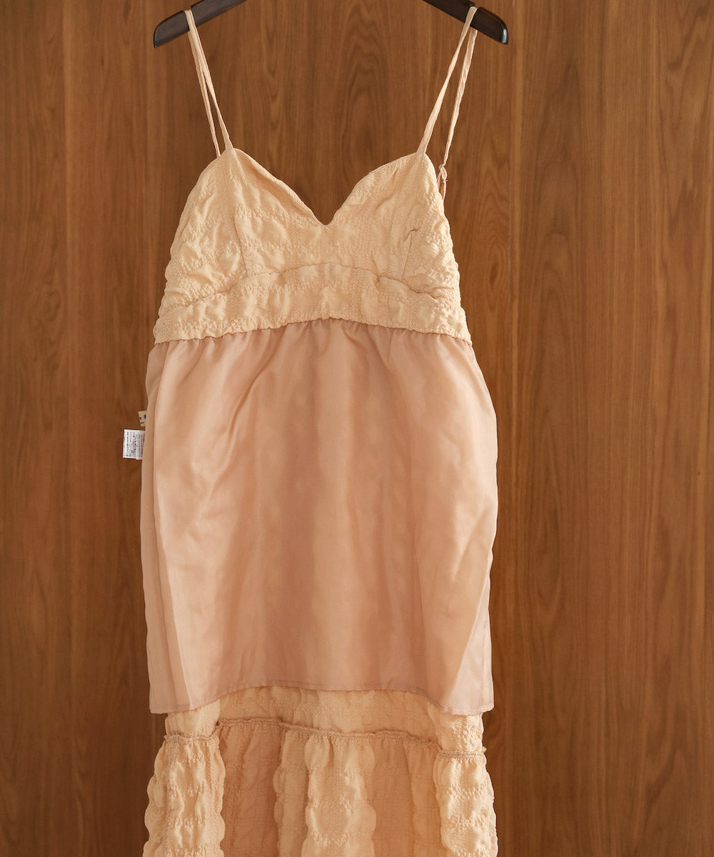 【S・Mサイズ展開あり】ポコポコティアードキャミワンピース