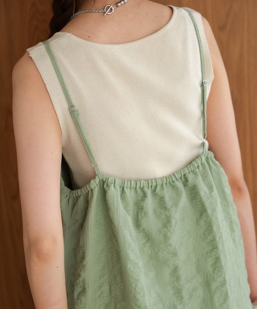 【S・Mサイズ展開あり】ポコポコティアードキャミワンピース