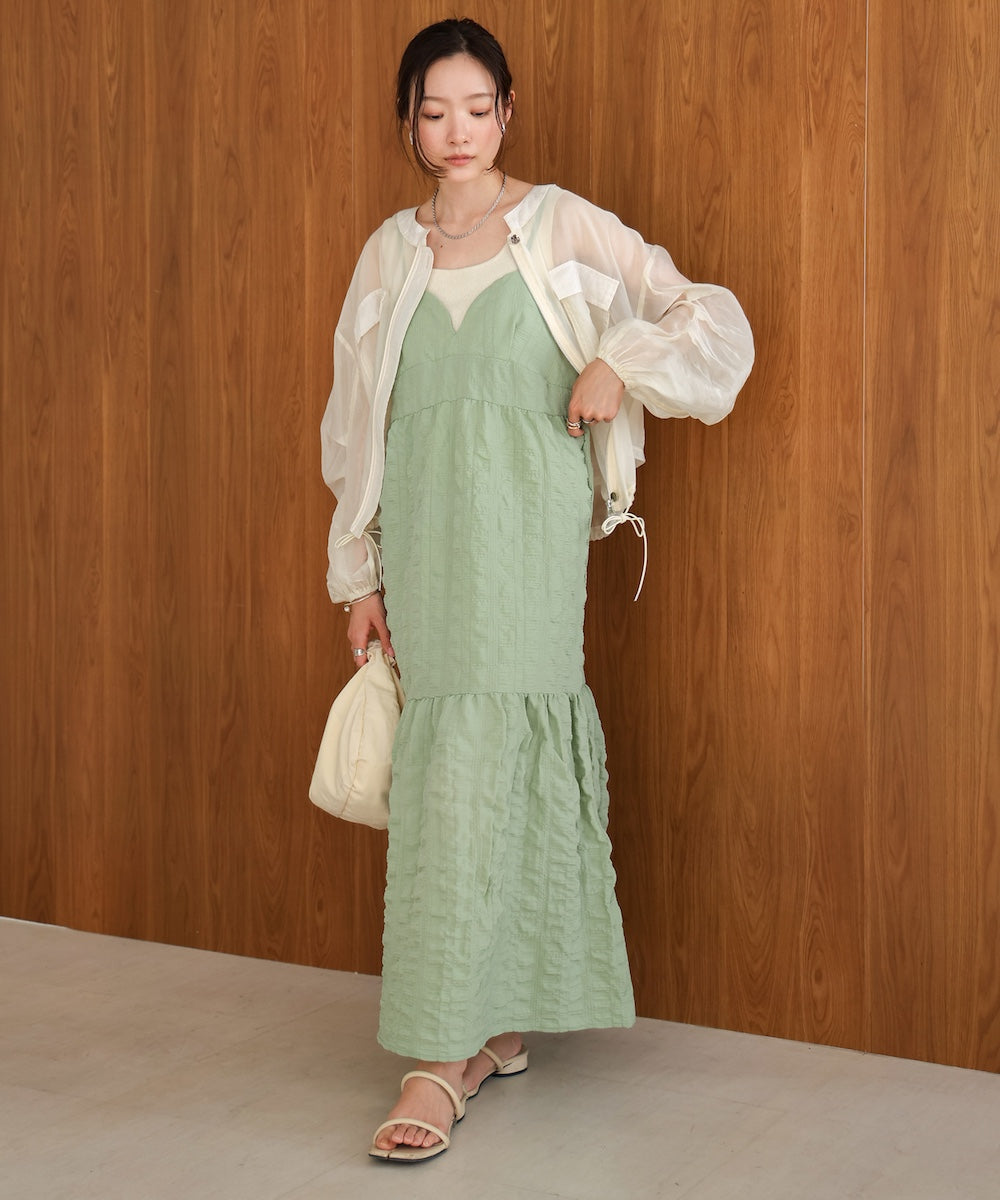 【S・Mサイズ展開あり】ポコポコティアードキャミワンピース