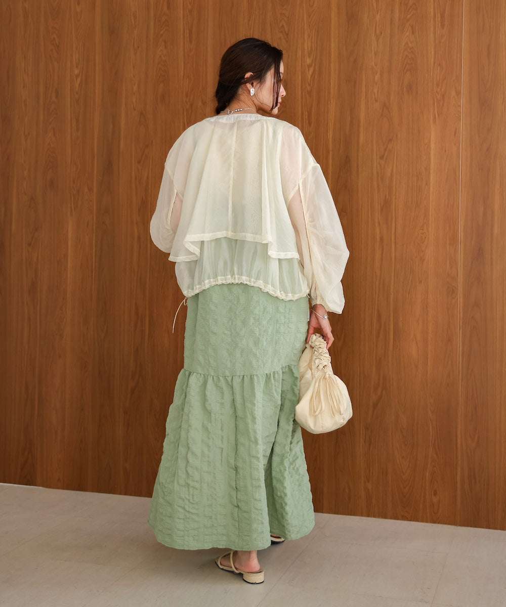 【S・Mサイズ展開あり】ポコポコティアードキャミワンピース