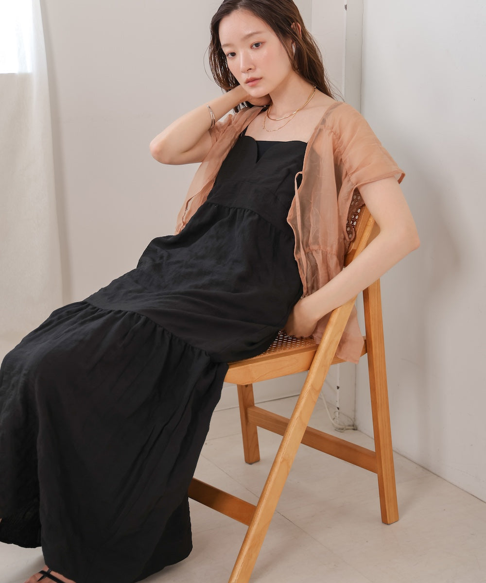 【S・Mサイズ展開あり】ポコポコティアードキャミワンピース