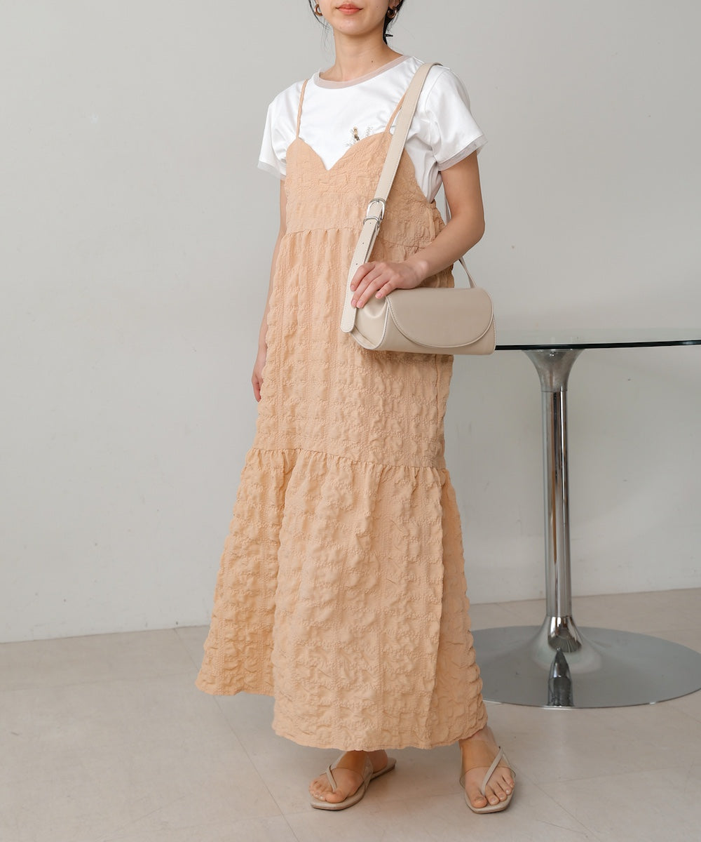 【S・Mサイズ展開あり】ポコポコティアードキャミワンピース