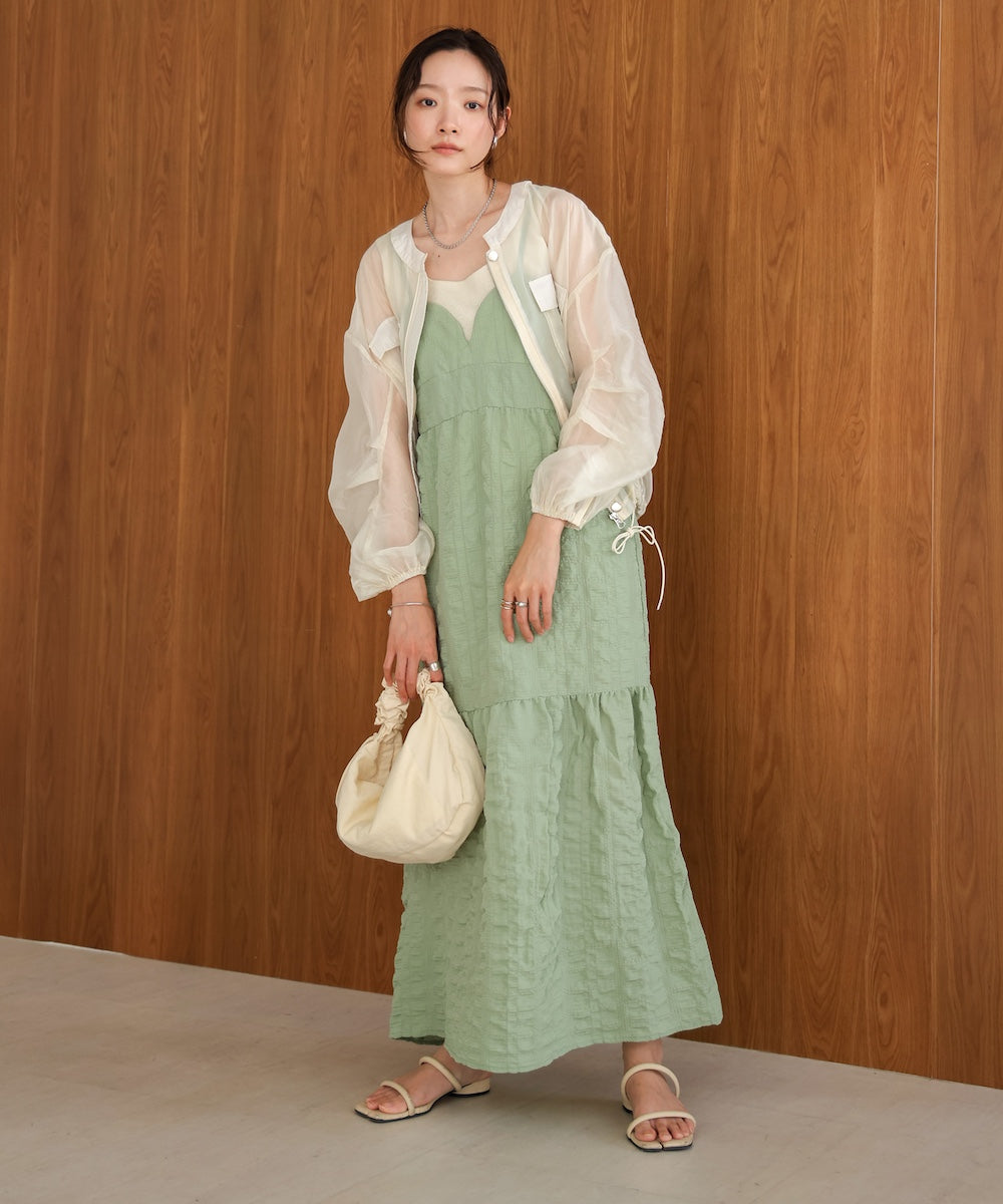 【S・Mサイズ展開あり】ポコポコティアードキャミワンピース