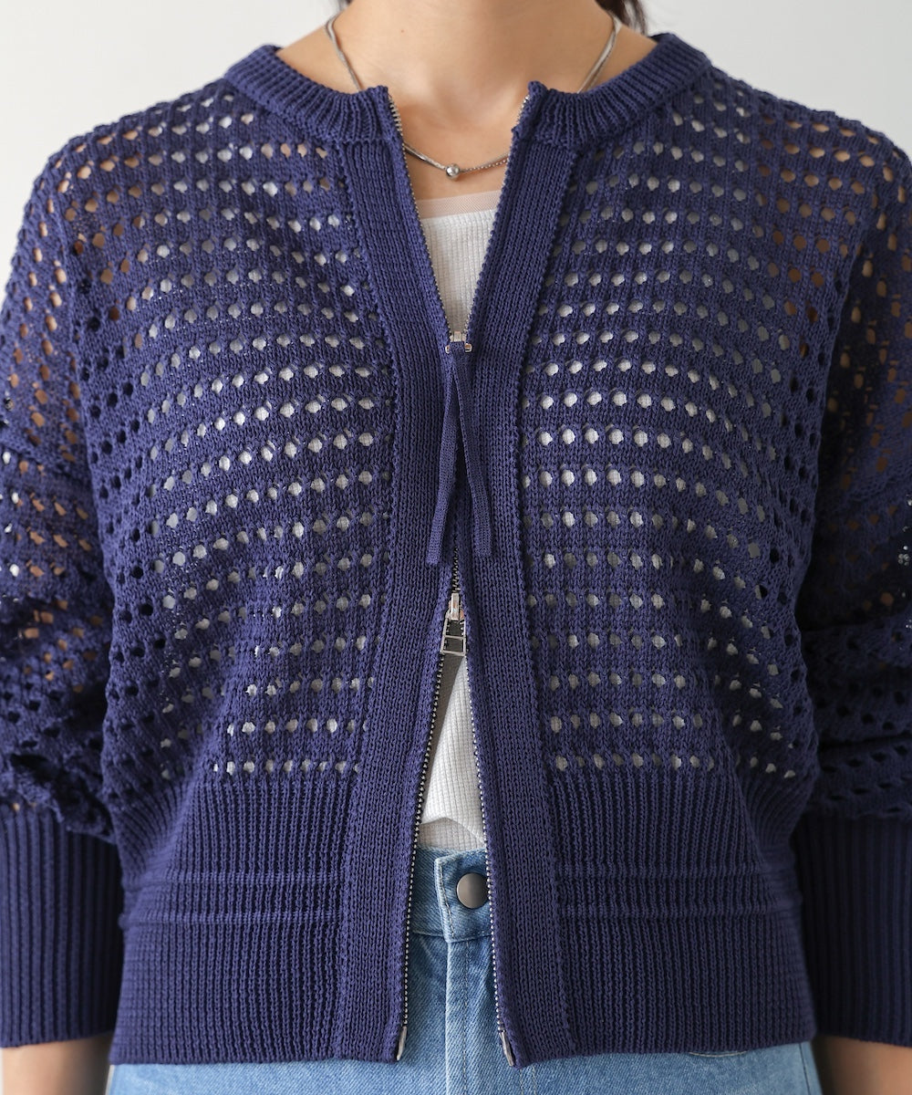【WEB限定】メッシュニットブルゾン
