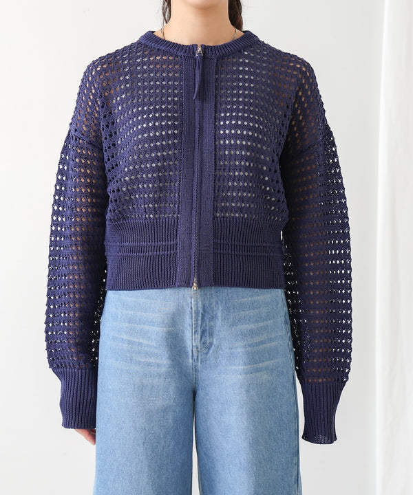 【WEB限定】メッシュニットブルゾン