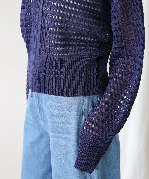 【WEB限定】メッシュニットブルゾン