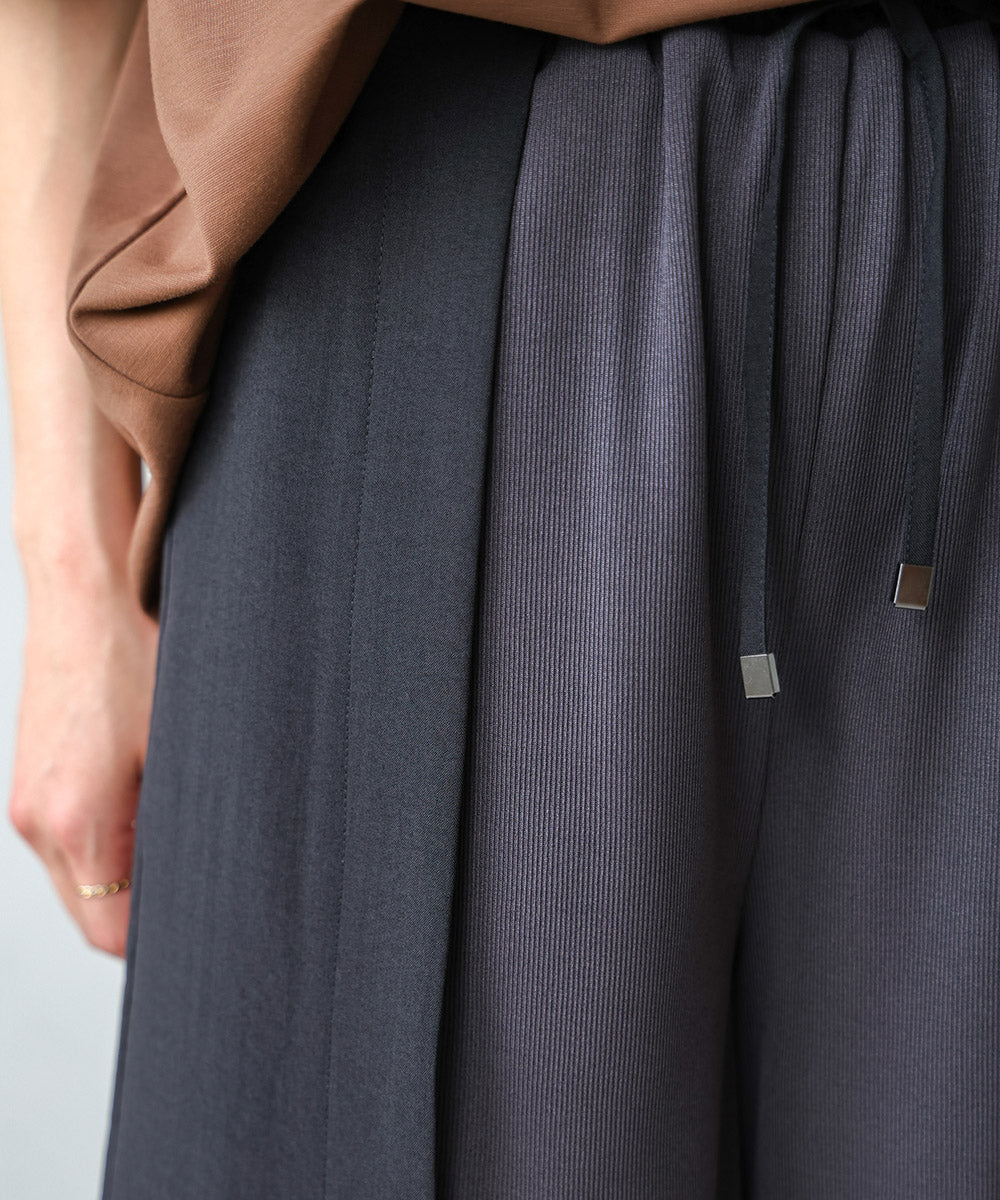 リブ切替ワイドパンツ