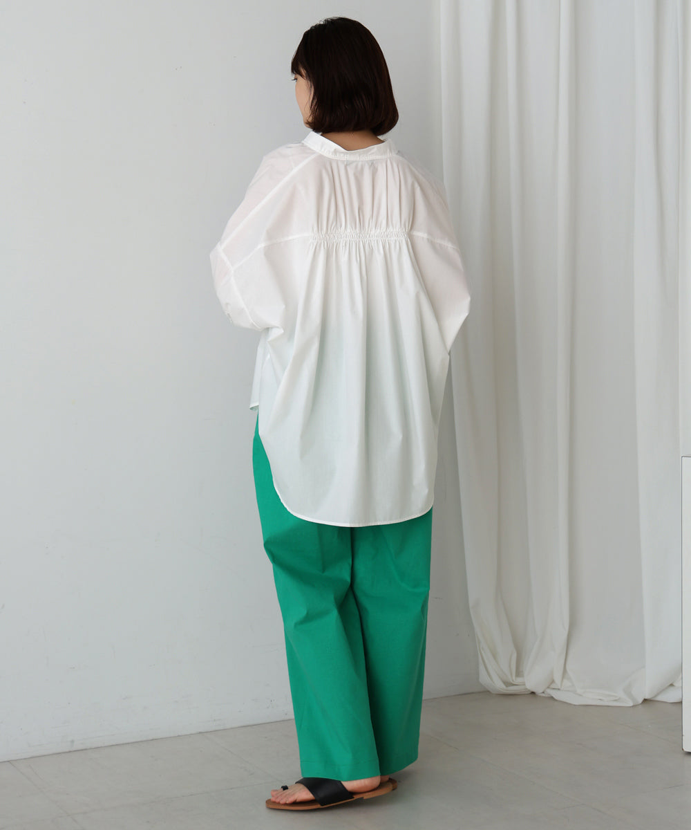 バックギャザー5分袖トップス