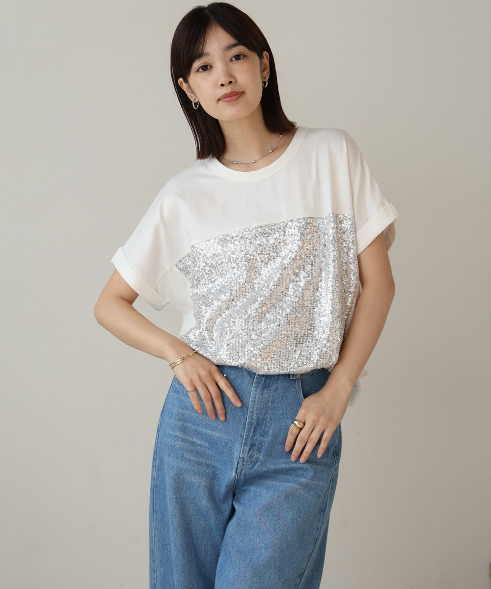 スパンコールビスチェレイヤードプルオーバー