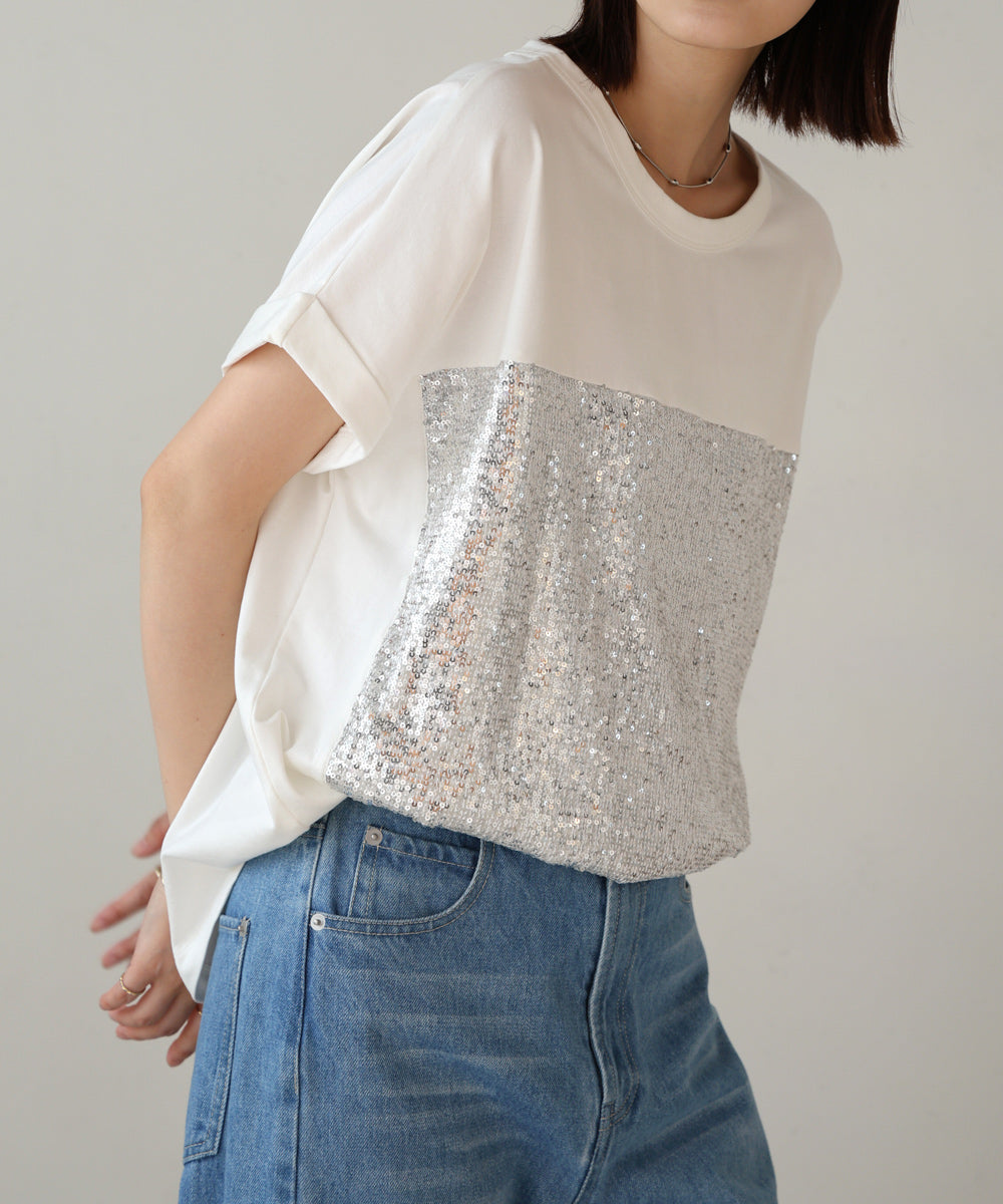 スパンコールビスチェレイヤードプルオーバー