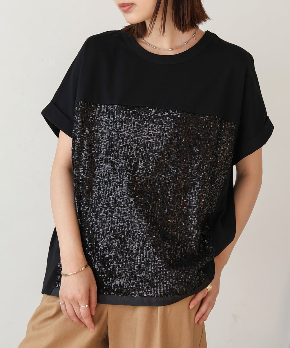 スパンコールビスチェレイヤードプルオーバー