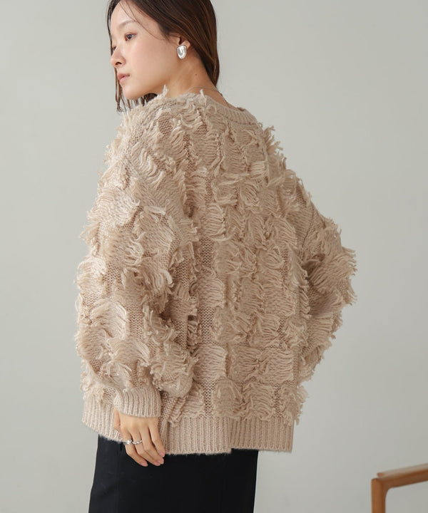 フリンジニットトップス