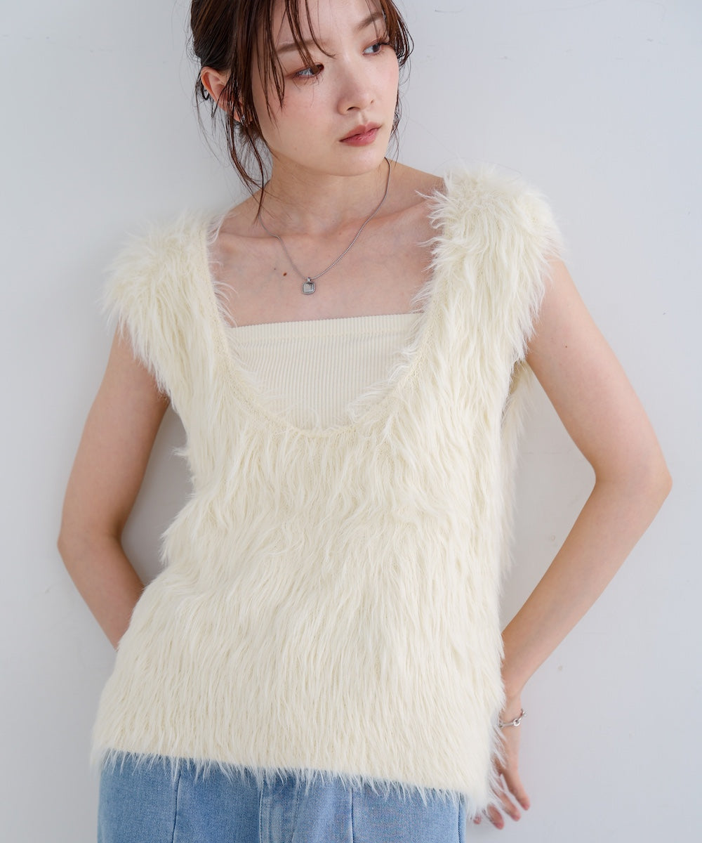 前後2WAYシャギーベスト