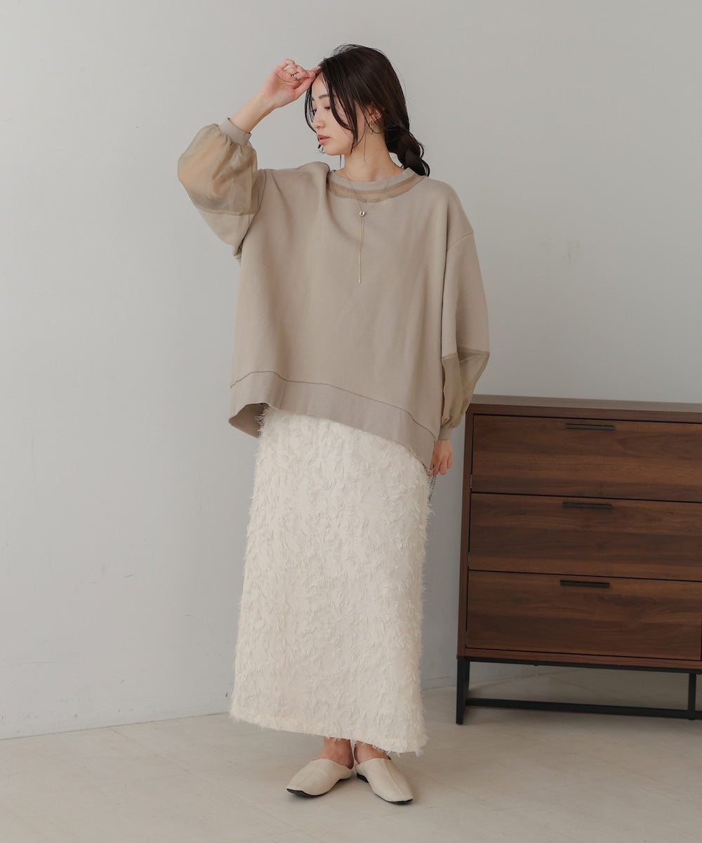 オーバーシルエットシアースウェットトップス