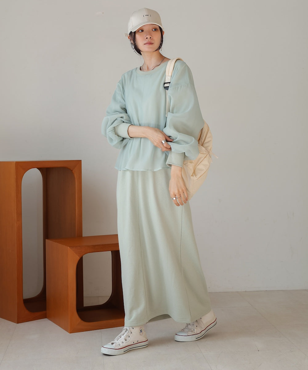 【S・Mサイズ展開】ロゴシアードッキングスウェットワンピース