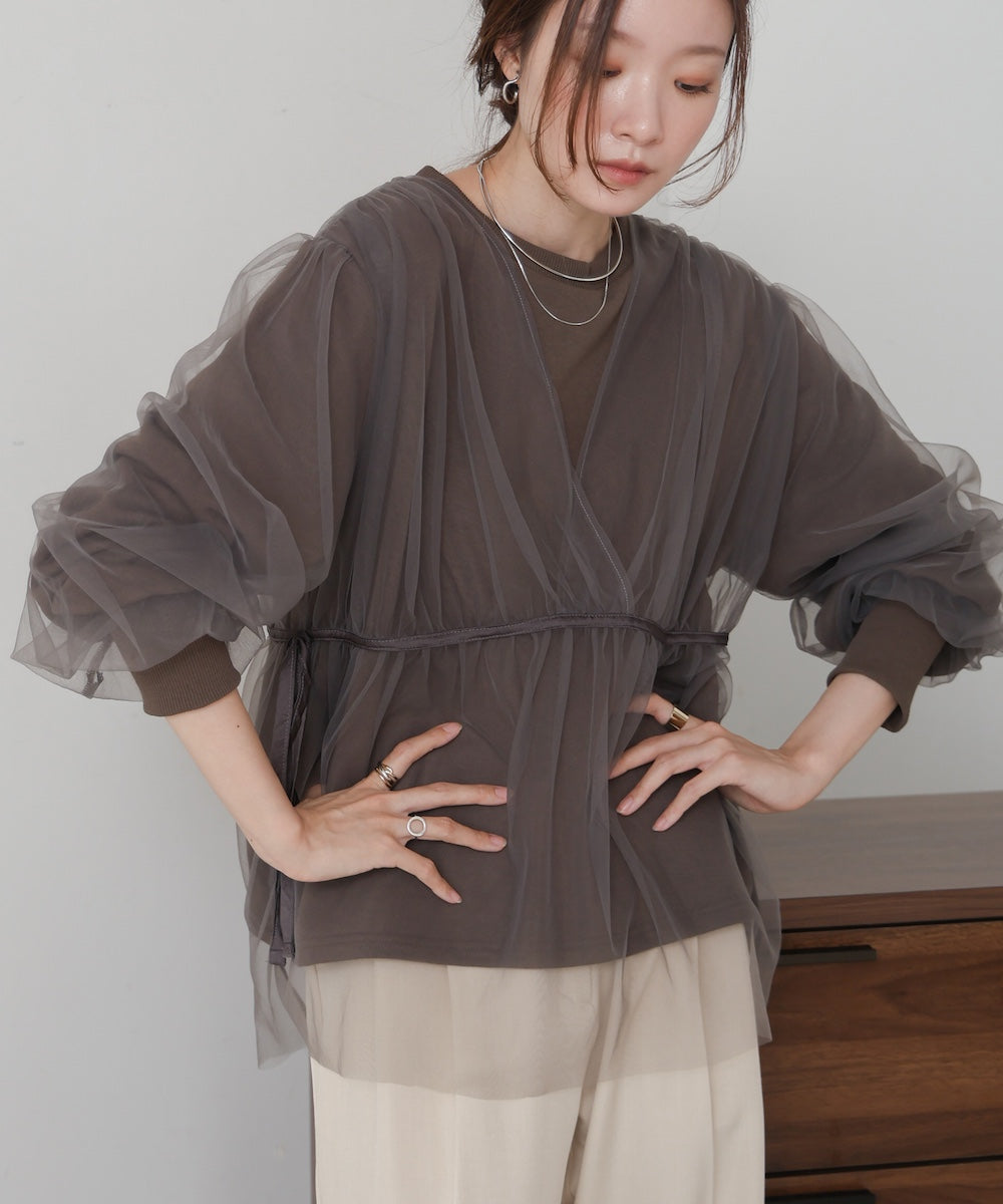 【大人気アイテム再販!】チュールレイヤードスウェット