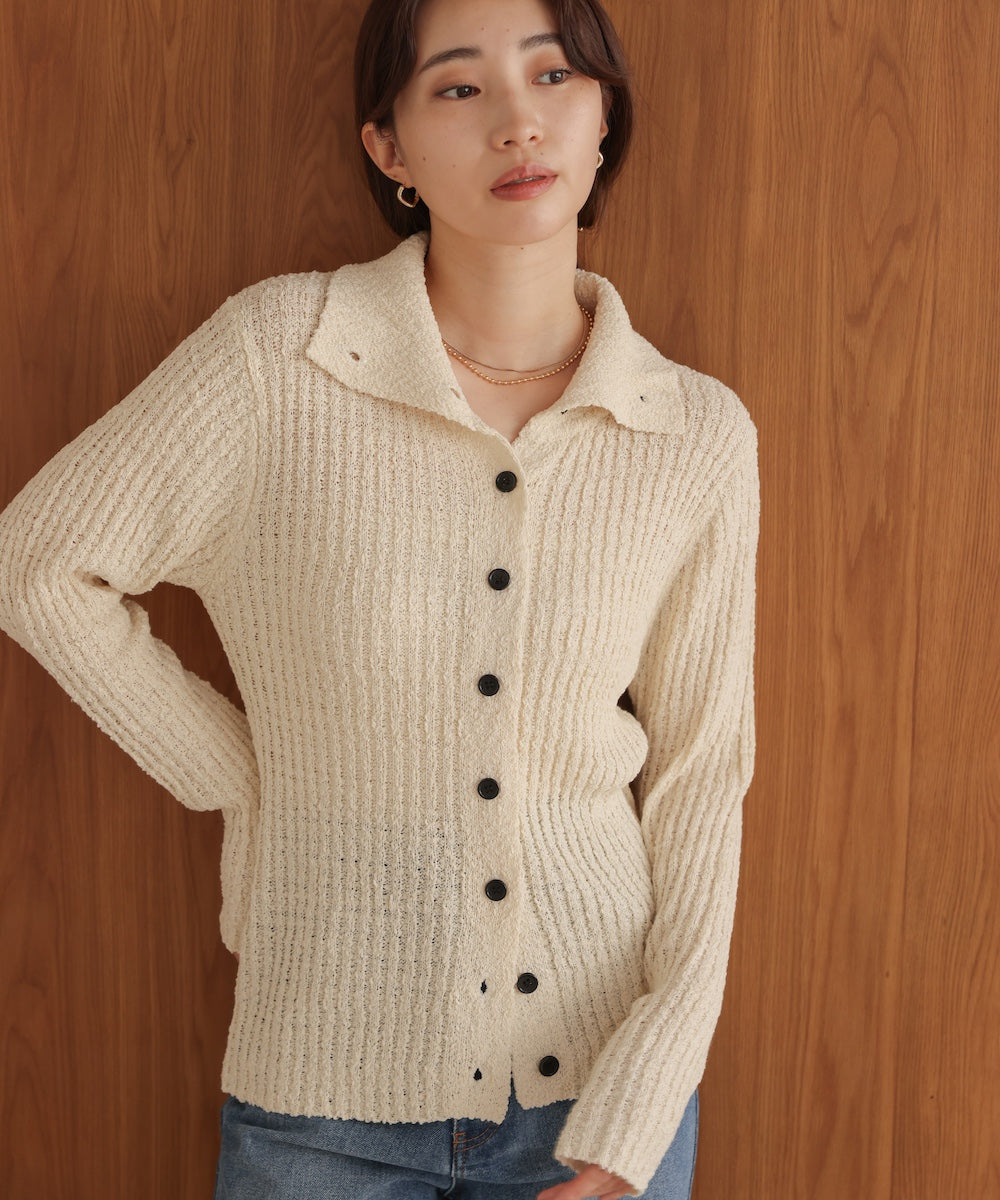 2WAYネックネップニットトップス