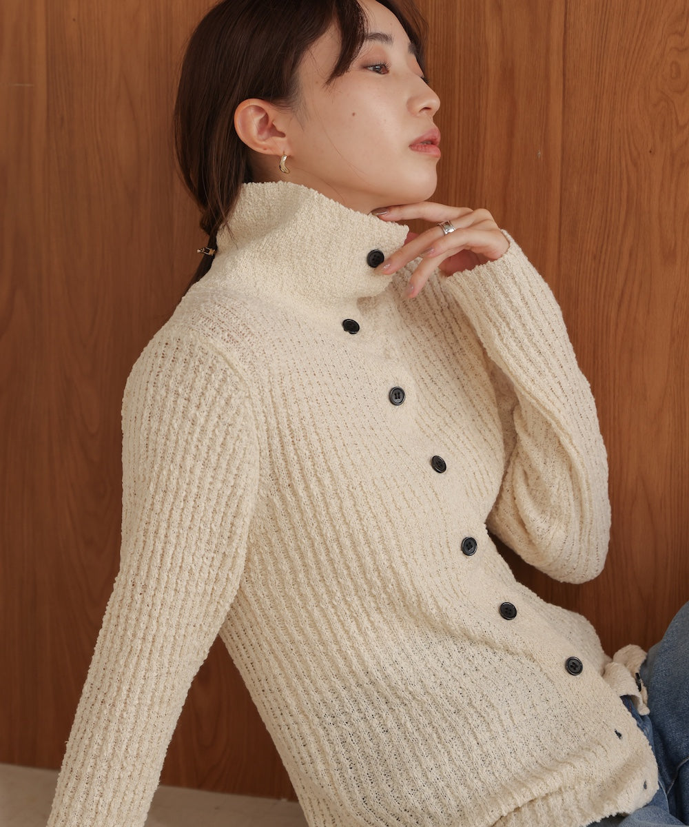 2WAYネックネップニットトップス