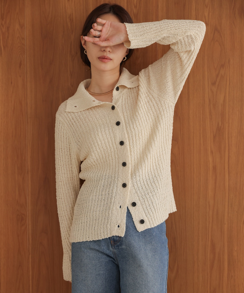 2WAYネックネップニットトップス