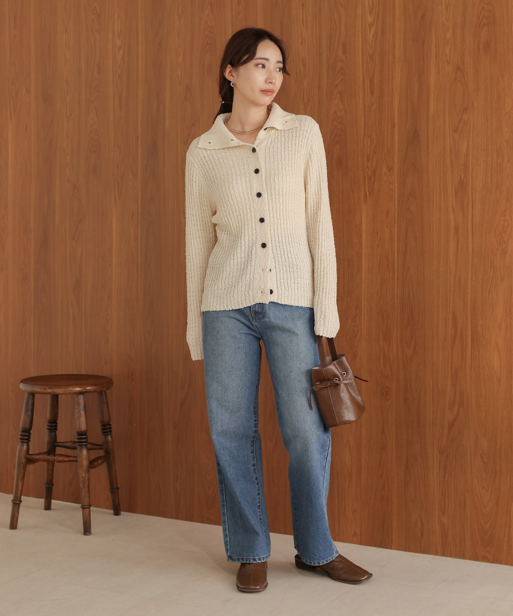 2WAYネックネップニットトップス
