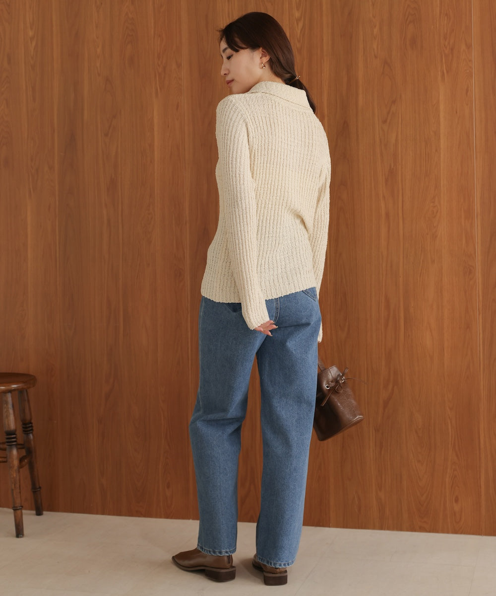 2WAYネックネップニットトップス