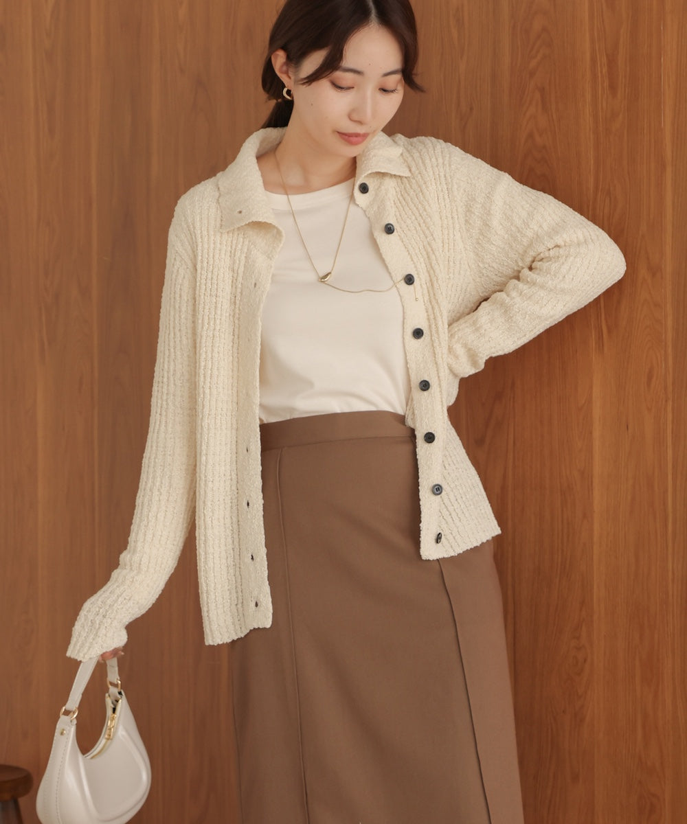 2WAYネックネップニットトップス