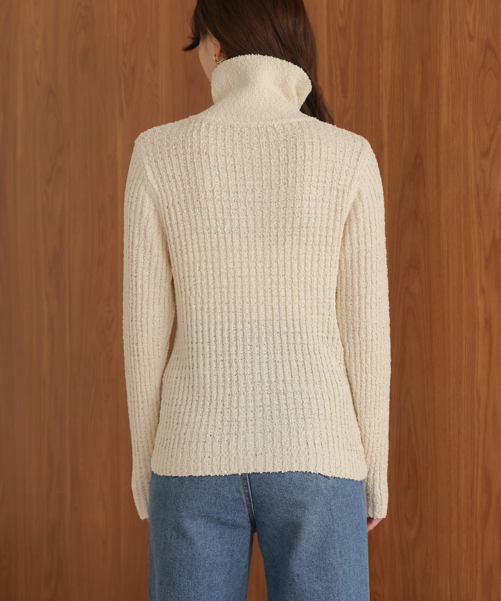 2WAYネックネップニットトップス