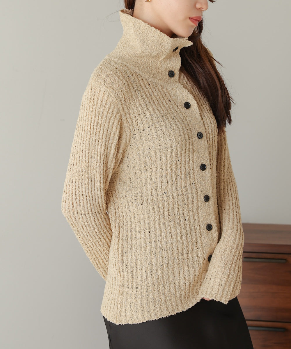 2WAYネックネップニットトップス