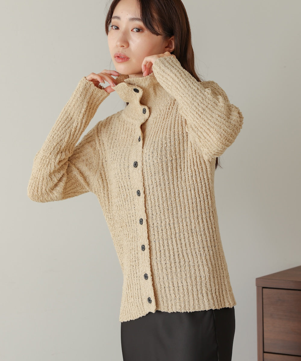 2WAYネックネップニットトップス