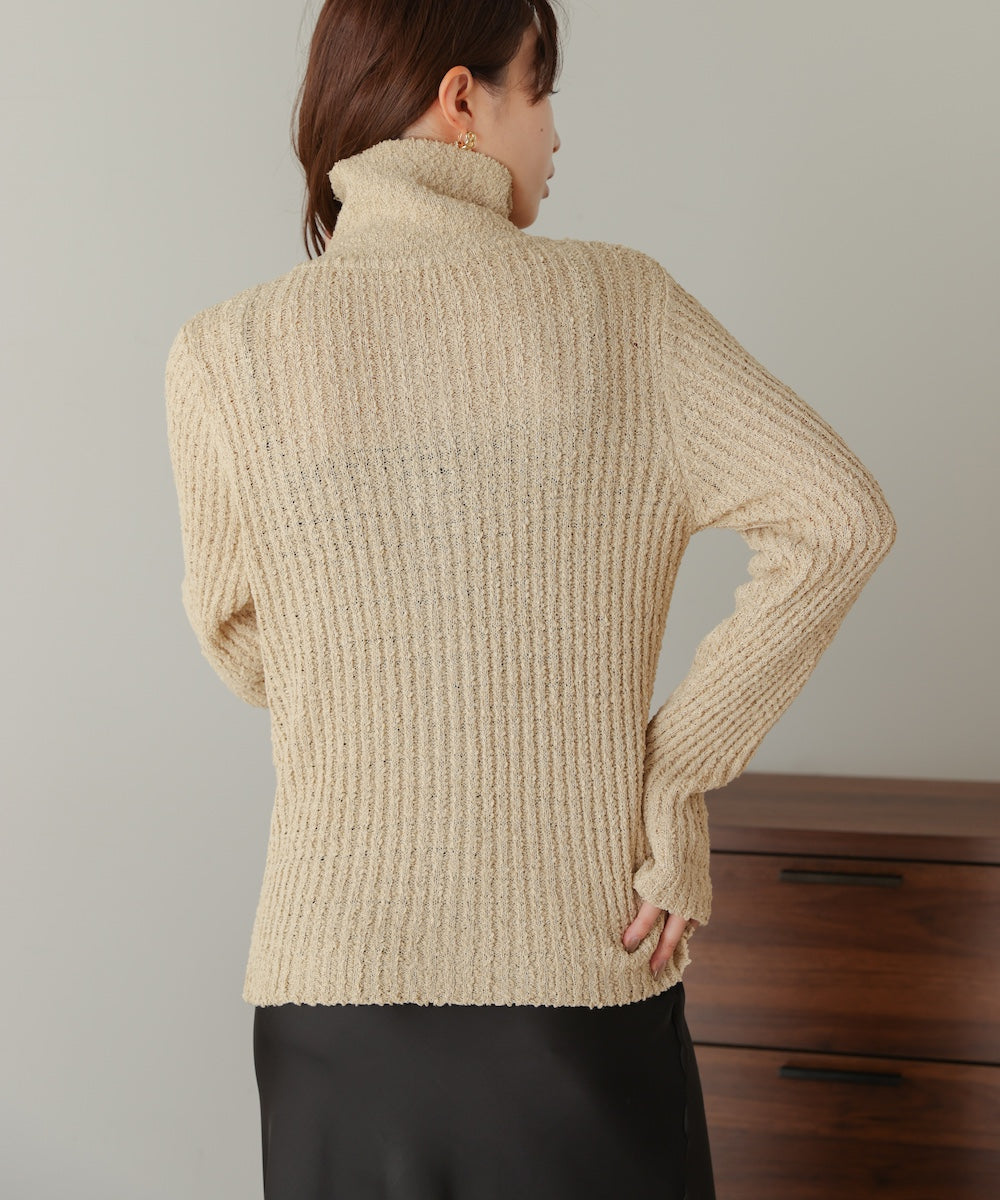 2WAYネックネップニットトップス